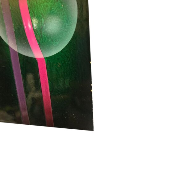 Modern Abstract Wall Art Metal 1990s Memphis Style 24 x 12 Green Blue Decor - Picture 11 of 16